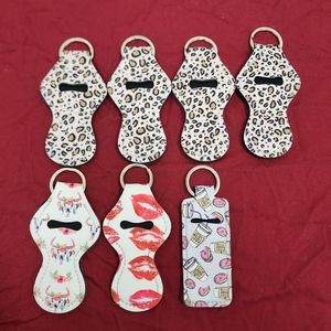 Set of 7 chapstick keychains